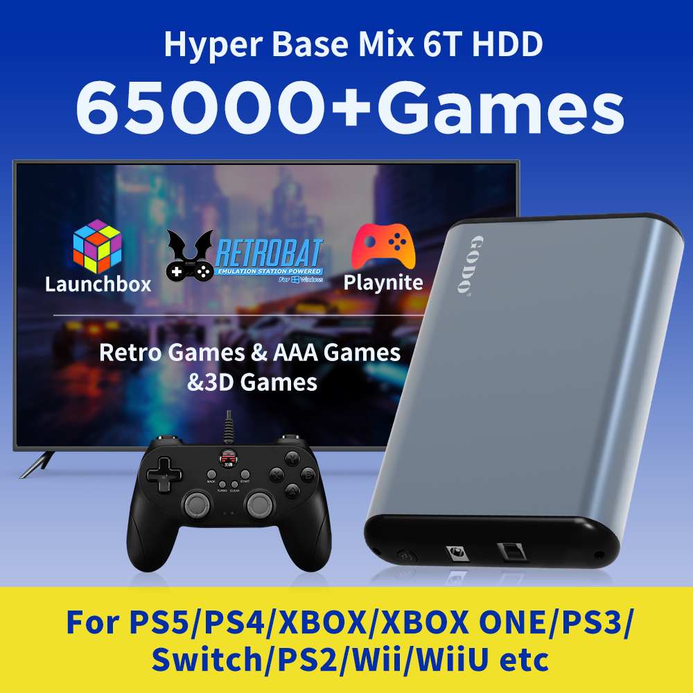 Retro Gaming Xbox - JMachen 6TB Portable Gaming HDD System