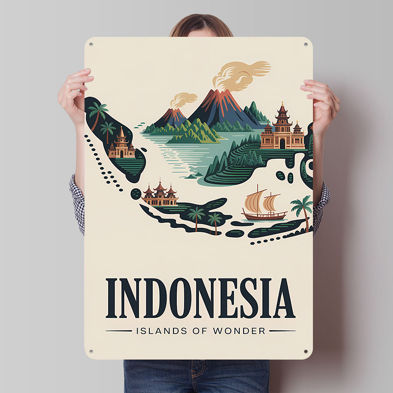 Retro Gaming Island - Indonesia Islands of Wonder Travel Printed