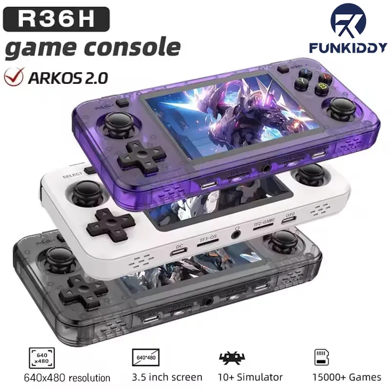 Retro Gaming Kiosk - FUNKIDDY New R36H Retro Handheld Game
