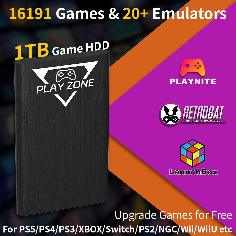 Retro Gaming Xbox - Play Zone 1TB Portable Gaming HDD