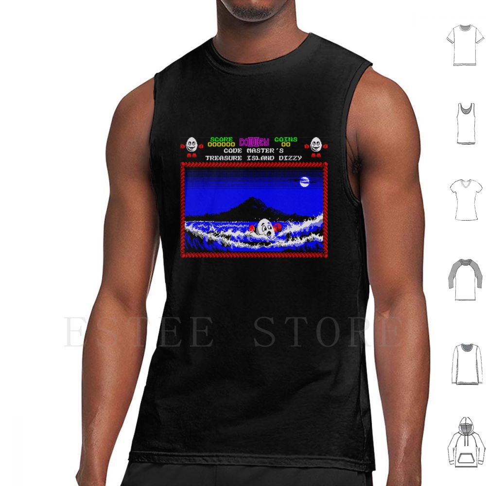 Retro Gaming Island - Treasure Island Dizzy Motif Tank Tops