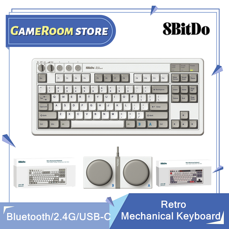 Retro Pc Gaming - 8Bitdo Retro Mechanical Keyboard, Bluetooth/2.4G/USB-C Hot