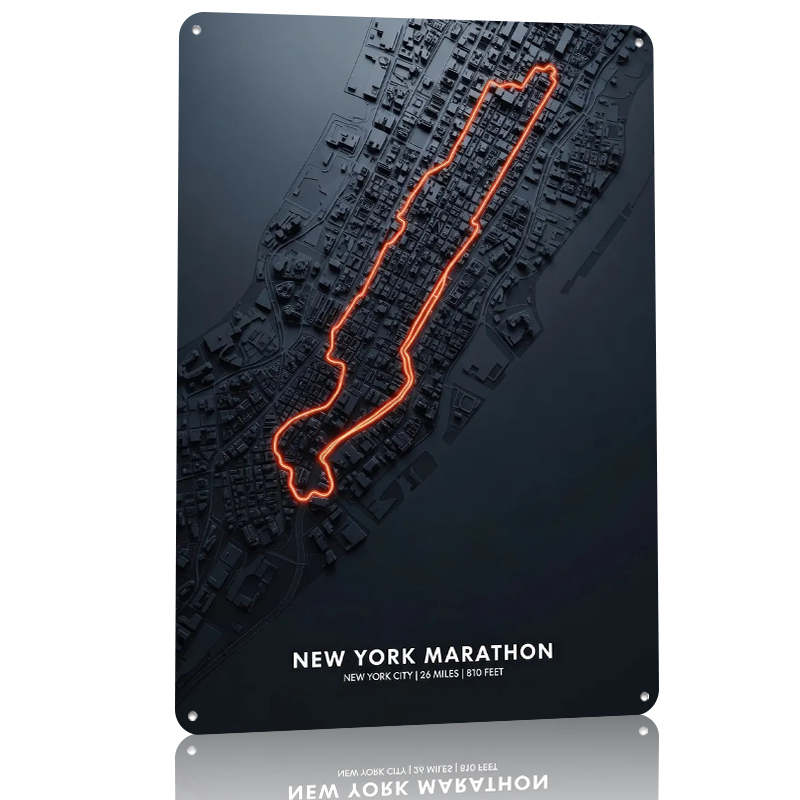 New York Marathon Map Tin Post - đánh giá và giá Retro Gaming York