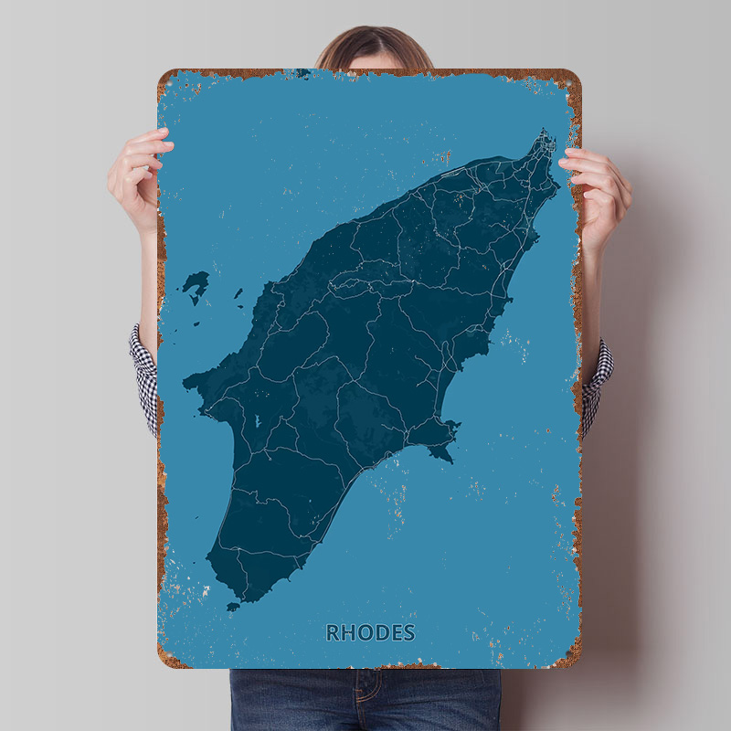 Map of Rhodes Island Poster Cu - đánh giá và giá Retro Gaming Island