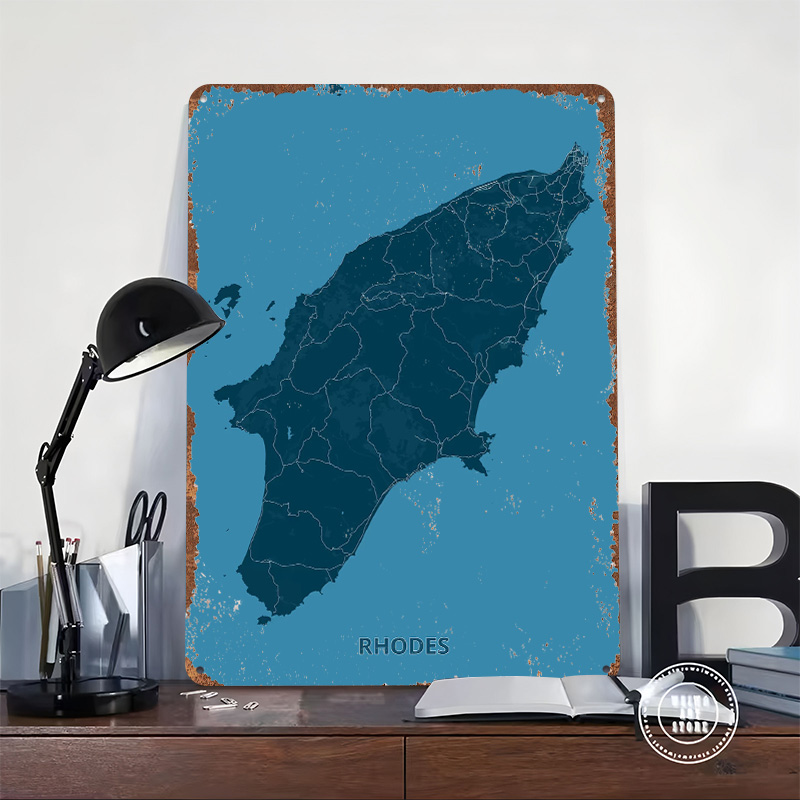 Map of Rhodes Island Poster Cu - đánh giá và giá Retro Gaming Island