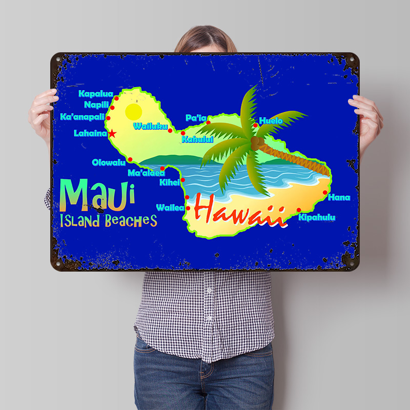 Maui Hawaii Island Beaches Map - đánh giá và giá Retro Gaming Island