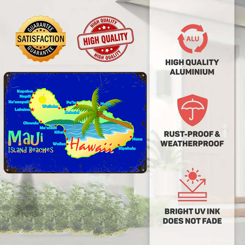 Maui Hawaii Island Beaches Map - đánh giá và giá Retro Gaming Island
